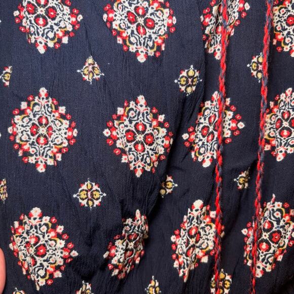 Women's Braeve Navy Red Patterned Off Shoulder Romper Size S - Picture 2 of 10